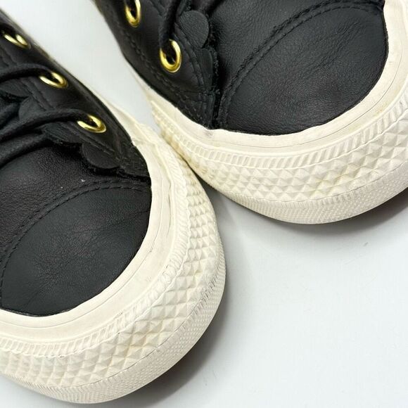 Converse CTAS Ox Frilly Thrills Black Gold Egret Lace Up Women's Shoe US Size 6 - Picture 3 of 12